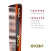 Kent 4T 6 Inch Double Tooth Dressing Comb, Coarse and Fine Grooming Comb for Hair, Beard, Mustache - Styling for Men, Women, and Kids. Made in England