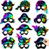 Deekin 60 Pcs Pirate Scratch Mask Craft Kit Rainbow Masks Pirate Scratch Crafts Gift Set Pirate Party Accessories Pirate Scratch Party Favors Art Pirate Party Decorations