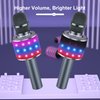 BONAOK Bluetooth Wireless Karaoke Microphone with LED Lights,4-in-1 Portable Handheld Mic with Speaker Karaoke Player for Singing Home Party Birthday Gift for Kids Adults Girls Q78(Space Gray)