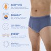 Wearever Men’s Incontinence Briefs for Bladder Control with Super Absorbency - Reusable & Washable Leak Proof Underwear for Men (Single Pair) (Gray) (L) (Waist 38-40")