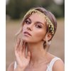 Barode Rhinestone Head Chain Tassel Forehead Bridal Headband Elastic Crystal Hair Band Prom Headpieces for Women (AB Gold, Free size)