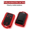 Kirsnda for Chevrolet key fob cover case with keychain,Soft TPU key Shell/skin,4-Buttons fit GMC chevy Colorado Silverado Suburban Tahoe Silverado Remote Key Vehicle Accessories(Red)
