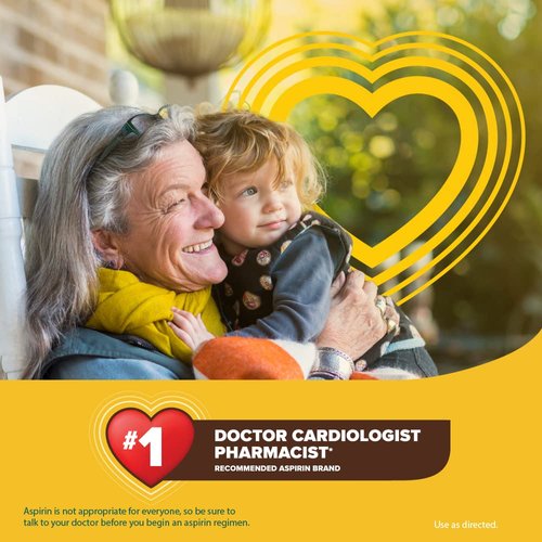 Bayer Aspirin Regimen , 81mg Enteric Coated Tablets, Pain Reliever/Fever Reducer, 120 Count