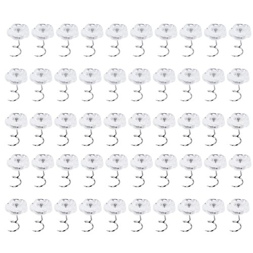 NEBURORA 50 Pieces Upholstery Twist Pins Clear Rose Heads Bed Skirt Pins for Slipcovers Bedskirts Car Slip Furniture Covers in Place