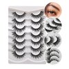 Short Lashes Wispy Natural Look, Fluffy Wispy Eyelashes Faux Mink Lashes Cat Eye 6D Volume Strip Lashes 7 Pairs (Snowflakes S1, 7 Pairs Pack)
