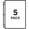 Avery Binder Pockets for 3 Ring Binders, Assorted (Blue, Clear, Green, Pink and Yellow), Pack of 5 Binder Pockets (75244)
