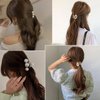 3 Pcs Pearl Hair Claw Clips for Women Small Pearl Hair Clips Nonslip Strong High Ponytail Holder Fashion Thick Thin Hair Jaw Clips Horsetail Clamps Hair Accessories for Daily Use Birthday