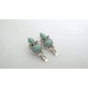 Generic Two small turquoise blue stone silver design metal alligator hair clip fine