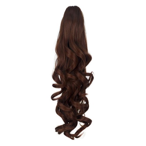 Miss U Hair 20" Long Curly Claw Jaw Ponytail Clip On Hair Extensions Hairpiece for Girl P10 (A05 Copper brown)