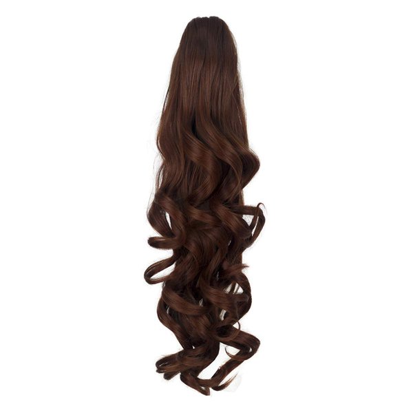 Miss U Hair 20" Long Curly Claw Jaw Ponytail Clip On Hair Extensions Hairpiece for Girl P10 (A05 Copper brown)