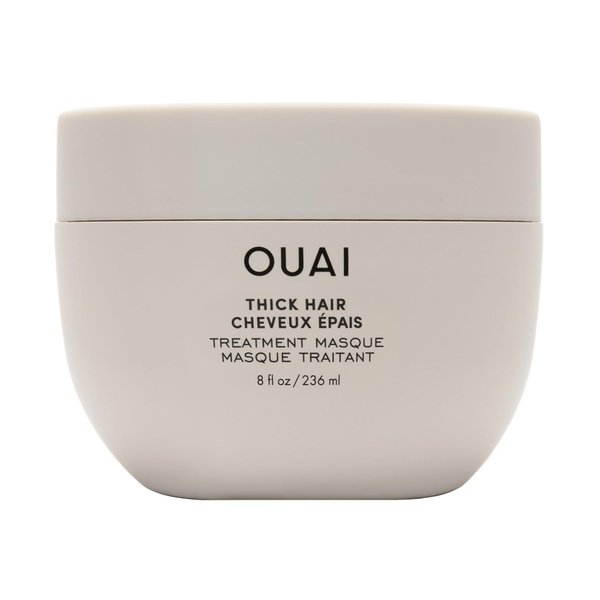 OUAI Thick Hair Mask - Hair Treatment Masque with Almond Oil, Olive Oil, & Hydrolyzed Keratin to Restore Damaged Hair - Phthalate & Paraben Free Hair Masque (8 fl oz)