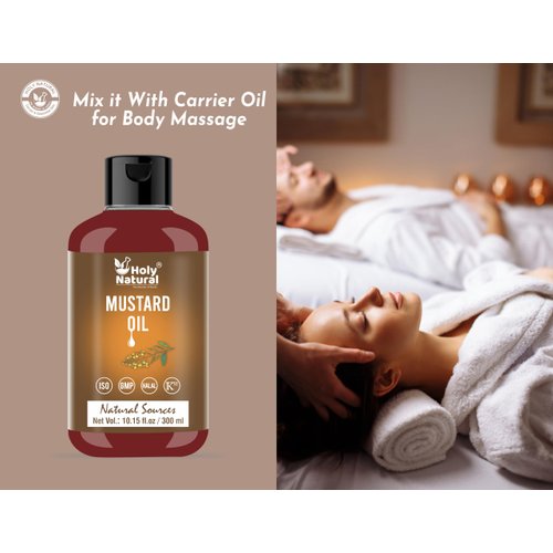 Mustard Oil (10.15 FL Oz/300 ml) - Cold pressed, Pure & Natural, Cold-Pressed, No GMO, Untreated and Unrefined I Packed with omega 3 and omega 6 fatty acids