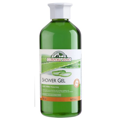 Corpore Sano Shower Gel/Body Wash-Aloe/Seaweed/Argan & Aloe-CERTIFIED ORGANIC-NO PARABENS-500 ml/16.9 fl. oz (SOWER GEL ALOE VERA)