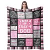 CUJUYO Christian Gifts for Women Blanket 60"x50" - I Am a Child of God Blankets - Inspirational Religious Birthday Gifts - Baptism Confirmation Gifts for Girls - Catholic Spiritual Gifts for Women