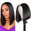 WANTOADE Short Bob Wig U Part Wig Human Hair U Part Bob Wig Brazilian Short Straight U Part Human Hair Bob Wigs for Black Women Natural Black 150% Density 12 inch