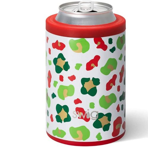 Swig Life Standard Can Cooler, 12oz Insulated Bottle & Can Holder, Stainless Steel Can Cooler, Can Covers for Standard 12 oz Beer Bottles, Beach Accessories for Women (Jingle Jungle)