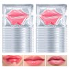 PERVALA 30Pcs Moisturizing Collagen Crystal Lip Mask, Lip Care Gel Pads for Dry Lips, Lip Patches, Reduce lip Wrinkles, Remove Chapped Skin, Firming & Hydrating & Plumping Your Lips（Pink）