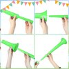 GCQJOQ 4 Pcs Stadium Horn 21 Inch Vuvuzela Plastic Collapsible Cheering Trumpets for Sporting Events Football Carnival St Patricks Day Party Supplies, Green
