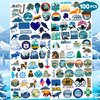 100 PCS Alaska Cruise Birthday Party Decorations Favors Temporary Tattoos Decor Adventure Await Alaska Flag Alaskan Cruise Car Ship Lion Seal Reindeer Stickers For Boy Girl Gift School Prizes Rewards