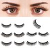 5 Pairs Pack Self Adhesive Eyelashes False Lashes Natural Look Lash Extensions Reuseable Waterproof Wispy Fluffy Lashes Self Adhesive Lashes with Tweezer, lengthen Eyelashes