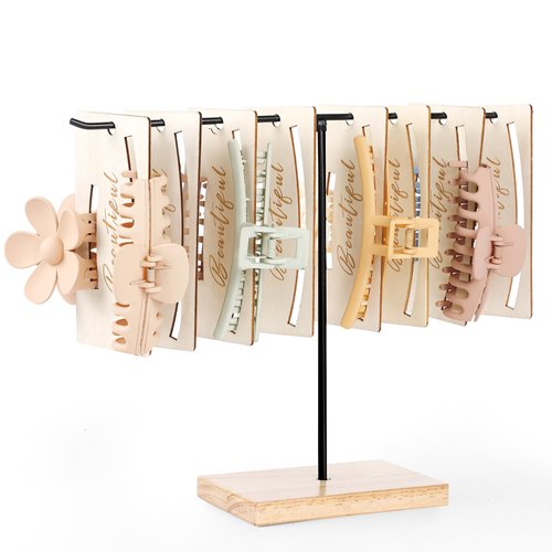 SNOWSTAR Macrame Hair Claw Clip Holder Organizer,Desktop Hair Clip Holder and Storage for Women Girls,Claw Clip Hanger Board for Makeup table