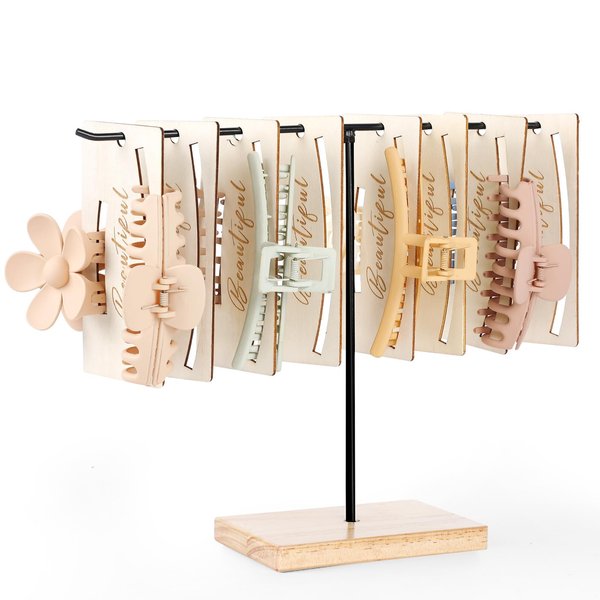 SNOWSTAR Macrame Hair Claw Clip Holder Organizer,Desktop Hair Clip Holder and Storage for Women Girls,Claw Clip Hanger Board for Makeup table