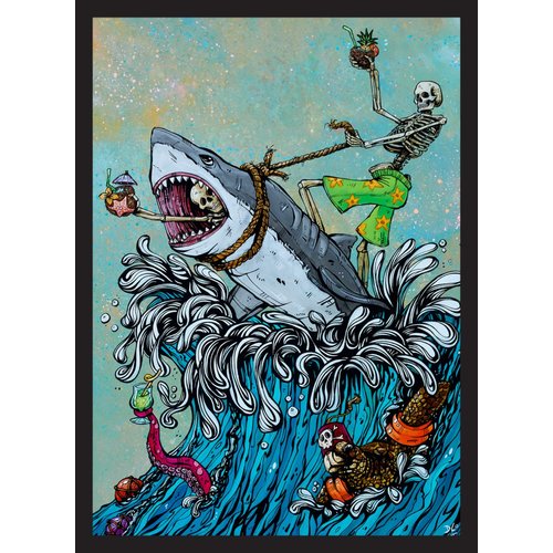 MTG Sleeves 50 MTG Standard Card Sleeves Deck Protector - Great White Wave