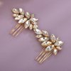 Teyglen Rhinestone Wedding Hair Comb Gold Crystal Headpiece for Bride Wedding Crystal Hair Side Comb Bridal Crystal Hair Piece Rhinestone Hair Accessories for Women Girls (Gold)