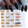 JERCLITY 4 Packs of 24 Strips Nail Chains for Nail Art Gold Silver Alloy Metal Nail Art Chains Gold Nail Charms Punk Nail Studs Jewelry Accessories for Women Nail Art