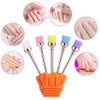 FILFEEL 5pcs Nail Dust Cleaning Brush, Nail Polish Grind Drill Clean Brush Head for Electric Nail Drill Machine Nail Dust Remover Accessory Tool