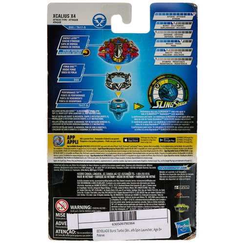 Beyblade Burst Turbo Slingshock Xcalius X4 Starter Pack - Battling Top and Right/Left-Spin Launcher, Age 8+