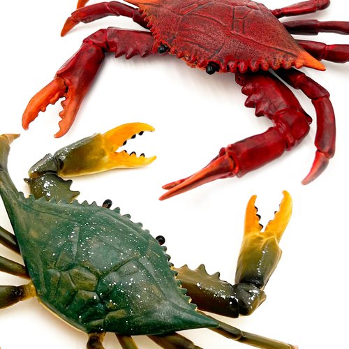 Gemini&Genius Crabs Animal Figures Marine Animal Toys Sea Animal Action Figures Ocean Model Toy Stocking Stuffers, Role Play, Swim, Bath Toys for Kids