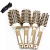Gold Hair Brush Set - Durable Thermal Aluminum Tube Professional Styling Brush, Curling Boar Bristle Brush for Women