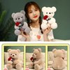 Ruzucoda Plush Teddy Bear with Rose Stuffed Animals Toys Dolls Valentine's Day Gifts for Girls Girlfriend Lover 9 Inches (Brown)