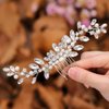 Brishow Rhinestone Bride Wedding Hair Comb Silver Crystal Hair Piece Pearl Bridal Hair Accessories for Women and Girls