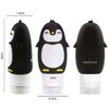 Kanga Care Travel Buddiez Penguin 3oz Refillable Silicone Leak Proof Toiletry Bottle 4 Pack set for Shampoo Conditioner Lotion Face Body Wash - Penguin Family (4 pack) Multicolored