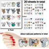20 Sheets Koala Temporary Tattoos Stickers Cute Koala Bear Themed Birthday Party Favors Decorations for Kids Boys Girls Gifts Classroom School Prizes Rewards Supplies