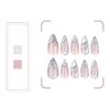 Vopintpy 3D Silver French Press on Nails Medium Almond Fake Nails Irregular Pattern Design Glue on Nails Reusable Full Cover Stick on Nails for Women DIY Charm Manicure
