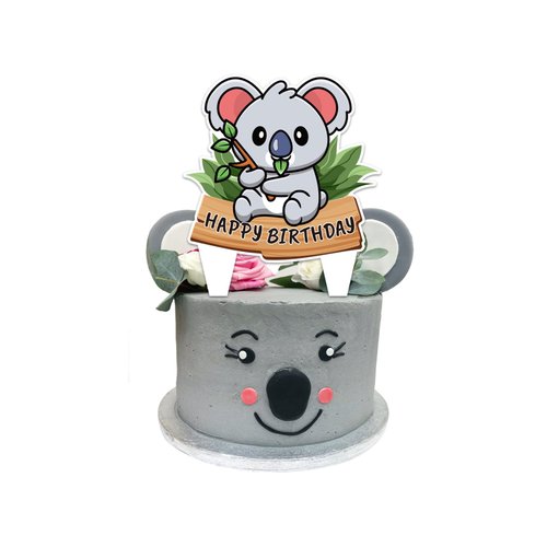 Koala Birthday Party Decorations with Cute Koala Happy Birthday Banner, Latex Balloons, Cake Cupcake Toppers for Koala Birthday Party Safari Jungle Animal Party Supplies