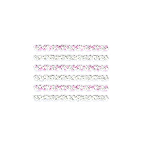 White & Pink Cherry Floral Trim Strip Nail Stickers/Decals