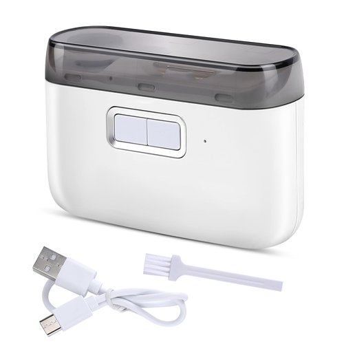 Electric Toenail Clipper, Electric Nail Clipper, 2-in-1 Cutting and Grinding Automatic Nail Clipper, 2-Speed Electric Nail Trimmer with LED Light, Electric Toenail Clippers for Seniors, Baby. (White)