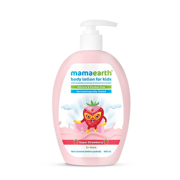 MAMAEARTH Super Strawberry Body Lotion & Cream for Kids with Strawberry & Shea Butter - 400 ml