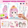 Tudaymol 4-in-1 Art & Craft Activity – DIY Dress Up Stickers, Makeup Kit, Foil & Gems Art, Creative Princess Fun, Costume Ideas & Accessories, Travel Toy, Gifts for Girls Ages 4-8-12