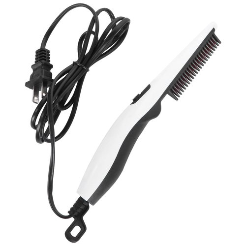 FRCOLOR 1pc Electric Beard Comb Portable Straight Beard Comb White Straightening Comb Hair