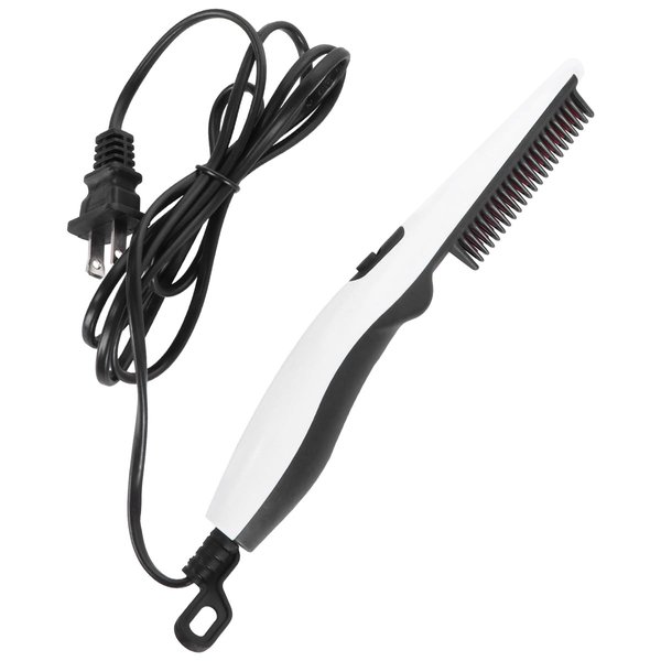 FRCOLOR 1pc Electric Beard Comb Portable Straight Beard Comb White Straightening Comb Hair