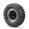 Que-T Metal Front Wheel Rims Hubs & Rubber Tires for 1/14 RC Tamiya Tractor Climbing Trailer Car, Pack of 2