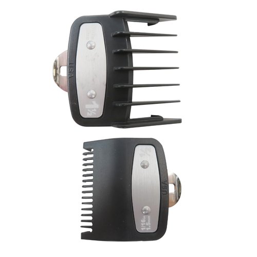 Professional Hair Clipper Guards Guides 2 Pcs Coded Cutting Guides - 1 1/2” and 1/2” Fits for All Wahl Clippers(Black-2 pcs)