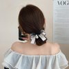 4 Pcs Bow Pearl Hair Clips White Black Ribbon Bowknot Hair Claws Ponytail Holder Headwear Accessories for Women Girls