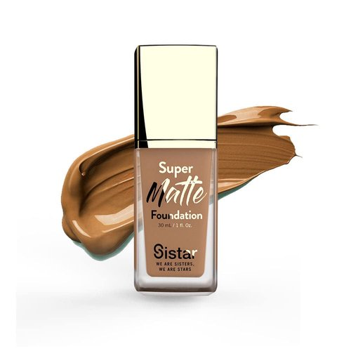 Sistar Super Matte Foundation Perfecting Liquid Foundation Full Coverage Control Shine Weightless Longwearing 30 mL / 1 fl. oz. (Nutmeg)