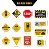 13 pcs construction Birthday Party supplies, construction party decorations for boys kid birthday party Baby Shower，11.8 inch construction theme party wall decor signs with Yellow Caution Tape